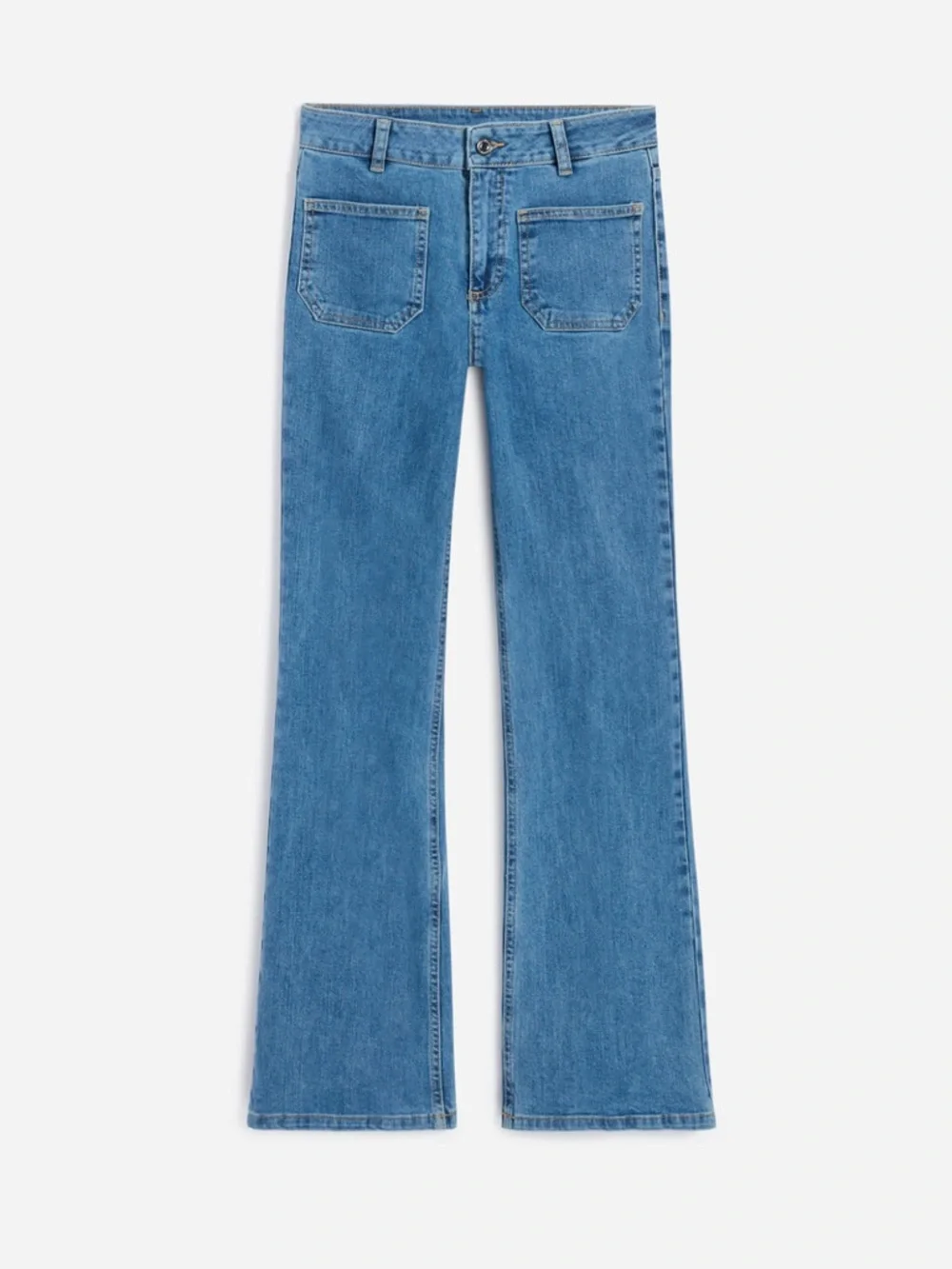 Vanessa Bruno Dompay High Rise Flare Jeans Indigo Size 6 26 Contrast Stitch NWOT - Picture 7 of 10